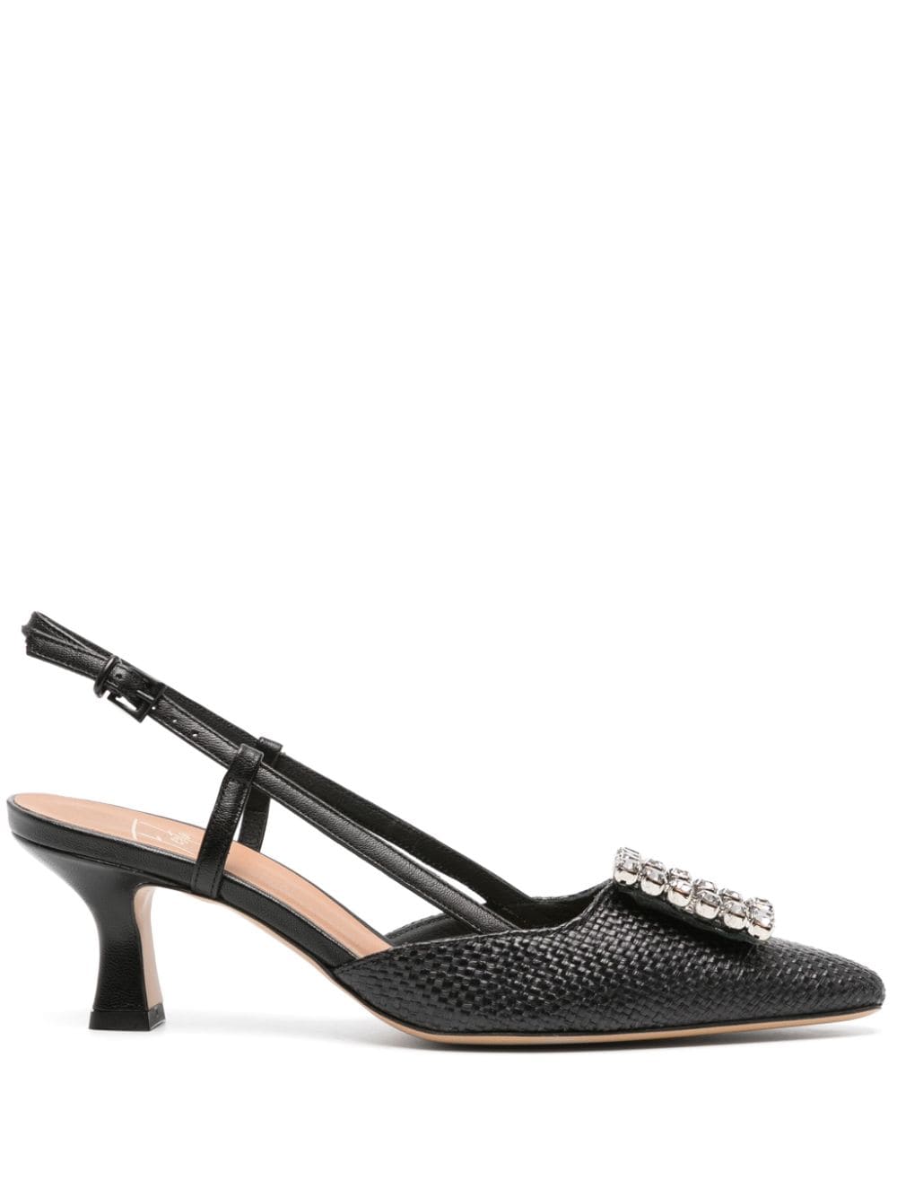 Roberto Festa Stefi Slingback-Pumps mit Kristallen 60mm - Schwarz von Roberto Festa