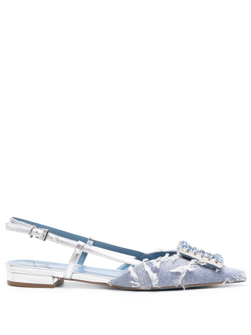 Roberto Festa Stefi Slingback-Sandalen mit Kristallschnalle - Blau von Roberto Festa