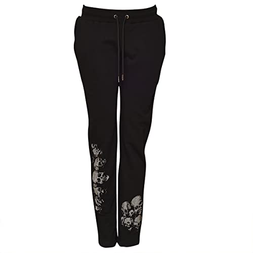 Roberto Geissini Damen Pant - Silver Skull - Black L von Roberto Geissini