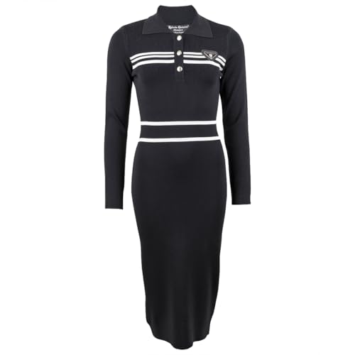 Roberto Geissini Damen Strickkleid Lady in Schwarz ? Ärmelloses Maxikleid mit Strass-Applikationen L-XL von Roberto Geissini