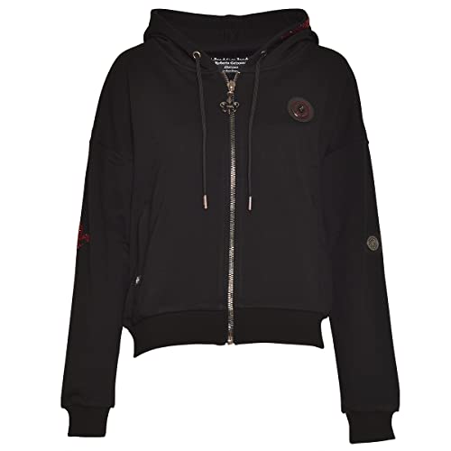 Roberto Geissini Damen Sweatjacke - Red Cross Skull - Black M von Roberto Geissini