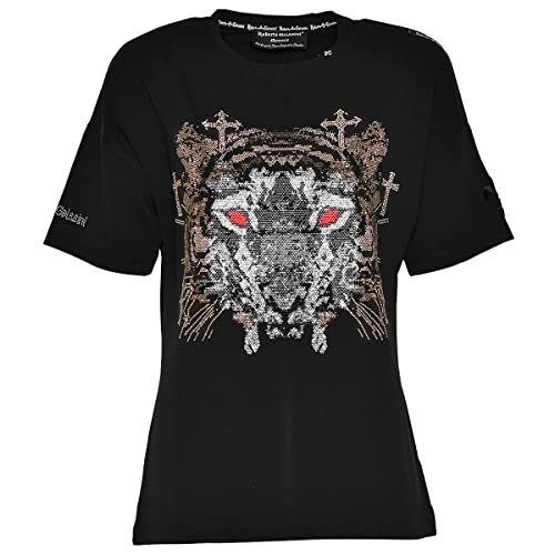 Roberto Geissini Damen T-Shirt Cross-Tiger Black XL von Roberto Geissini