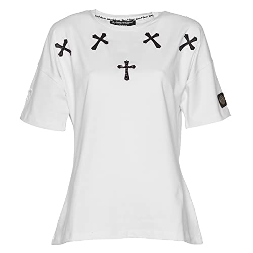 Roberto Geissini Damen T-Shirt Cross-Wings - White S von Roberto Geissini