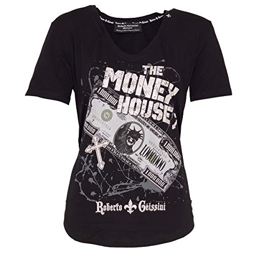 Roberto Geissini Damen T-Shirt Money House - Black XL von Roberto Geissini