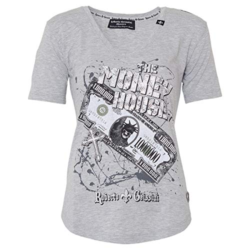 Roberto Geissini Damen T-Shirt Money House - Grey 2XL von Roberto Geissini