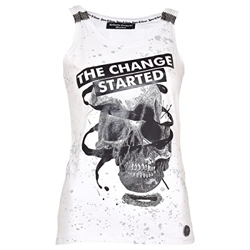 Roberto Geissini Damen TOP Skull The Change - White 2XL von Roberto Geissini