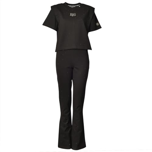 Roberto Geissini Duo Sport Deluxe eleganter Sportanzug 2-teilig Baumwolle Elastan Zweiteiler Freizeitanzug Set T-Shirt + Hose Größe XXL von Roberto Geissini