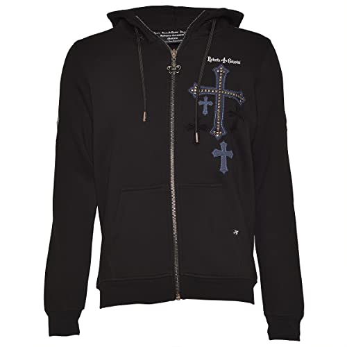 Roberto Geissini Herren Sweatjacke - Blue Multi Cross - Black L von Roberto Geissini