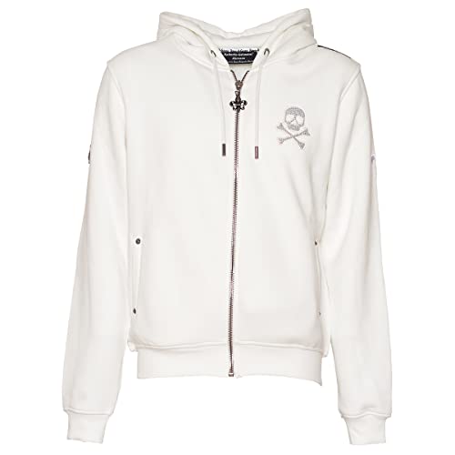 Roberto Geissini Herren Sweatjacke - Bones - Off White XL von Roberto Geissini