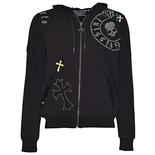 Roberto Geissini Herren Sweatjacke - Coulor Cross - Black 2XL von Roberto Geissini