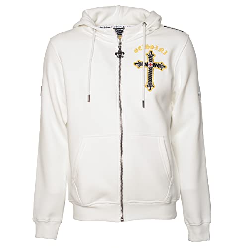 Roberto Geissini Herren Sweatjacke - Cross-Wings - Off White S von Roberto Geissini