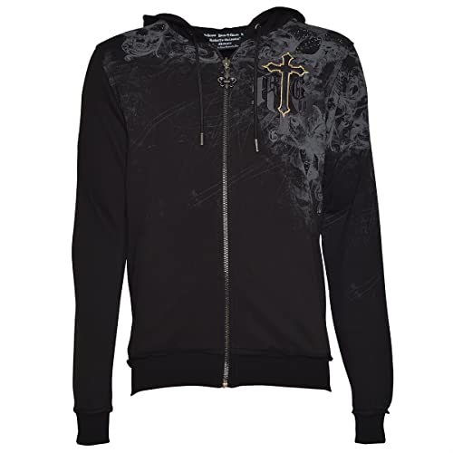 Roberto Geissini Herren Sweatjacke - Fog Skull - Black L von Roberto Geissini