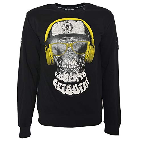 Roberto Geissini Herren Sweatshirt - DJ Skull Black XL von Roberto Geissini