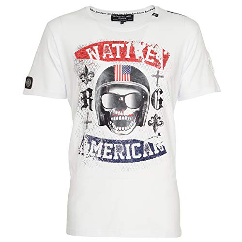 Roberto Geissini Herren T-Shirt American Skull White 4XL von Roberto Geissini