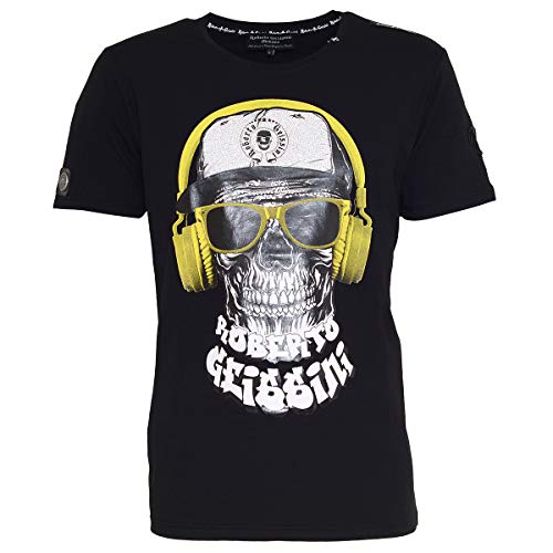 Roberto Geissini Herren T-Shirt DJ Skull Black L von Roberto Geissini