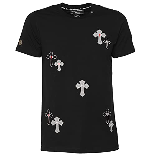 Roberto Geissini Herren T-Shirt Diamond Cross - Black 2XL von Roberto Geissini