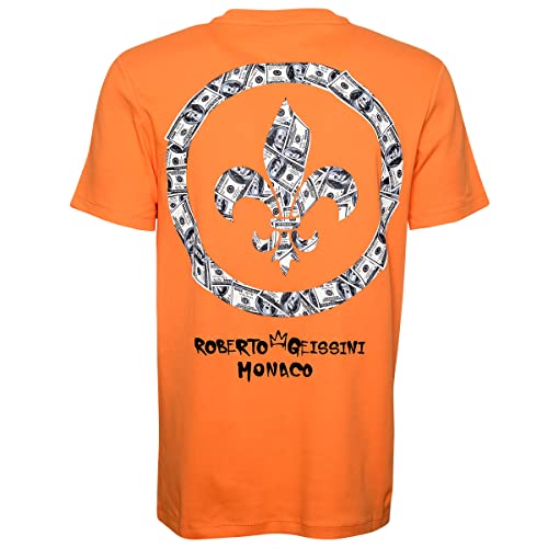 Roberto Geissini Herren T-Shirt Money-Skull-orange XXL von Roberto Geissini