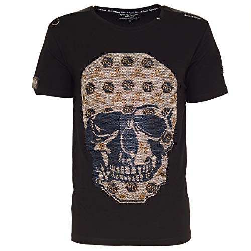 Roberto Geissini Herren T-Shirt - Skull Allover - Black L von Roberto Geissini