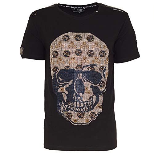 Roberto Geissini Herren T-Shirt - Skull Allover - Black S von Roberto Geissini