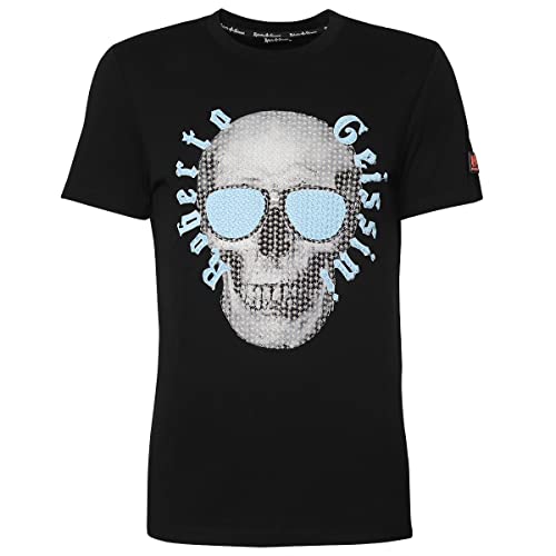 Roberto Geissini Herren T-Shirt Stitched Skull-bl-Blue M Roberto Geissini Herren T-Shirt Stitched Skull-bl-Blue M von Roberto Geissini