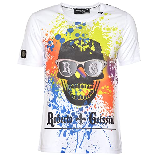 Roberto Geissini T-Shirt Skull Graffiti White 5XL Roberto Geissini T-Shirt Skull Graffiti White 5XL von Roberto Geissini