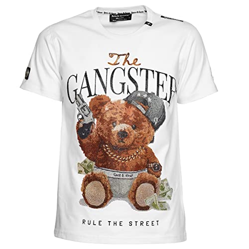 Roberto Geissini Unisex T-Shirt Gangster Bear-White- XXL von Roberto Geissini