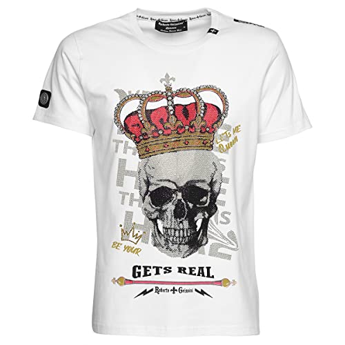 Roberto Geissini Unisex T-Shirt Skull Crown-White- L von Roberto Geissini