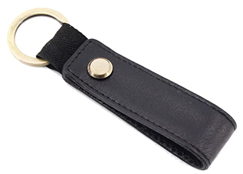 Roberto Romano 48206 - Schlüsselanhänger, Schlüssel-Organizer aus Leder, Anhänger für Schlüsselbund, Keychain mit Schlüsselring und Metall Applikation, für Damen und Herren, Schwarz / Bronze von Roberto Romano