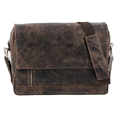 Roberto Romano handgefertigte Schultertasche CATANIA aus Echtem Leder in braun 48212 | Businesstasche, Umhängetasche, Aktentasche | Modernes Design für Business und Freizeit von Roberto Romano