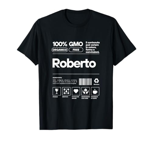 Roberto T-Shirt mit lustigem Text für Herren, Jungen und Kinder T-Shirt von Roberto Testo Divertente Uomo Ragazzo