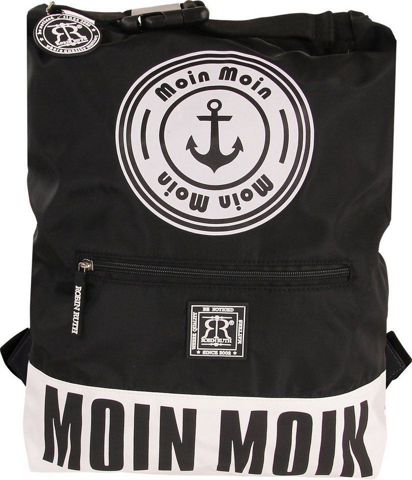 Robin Ruth Freizeitrucksack Robin Ruth Rucksack Polyester schwarz weiß (Freizeitrucksack), Damen, Herren Rucksack Polyester, schwarz, weiß ca. 37cm hoch von Robin Ruth
