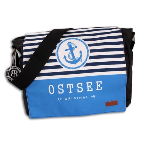 Robin Ruth Umhängetasche Baumwolle Polyester schwarz hellblau OTG5110B Baumwolle Umhängetasche von Robin Ruth