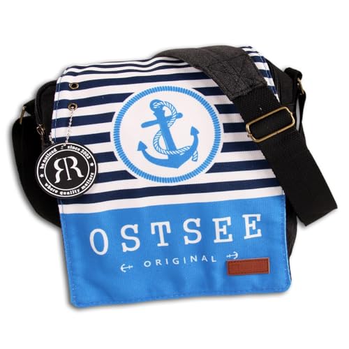 Robin Ruth Umhängetasche Baumwolle Polyester schwarz hellblau OTG5111B Baumwolle Umhängetasche von Robin Ruth