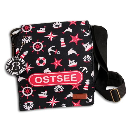 Robin Ruth Umhängetasche Baumwolle Polyester schwarz rot OTG5109S Baumwolle Umhängetasche von Robin Ruth