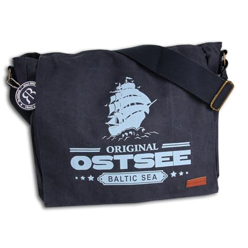 Robin Ruth Umhängetasche Baumwolle dunkelblau hellblau OTG5114M Baumwolle Umhängetasche von Robin Ruth