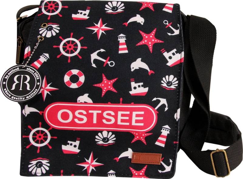 Robin Ruth Umhängetasche Robin Ruth Umhängetasche Baumwolle (Umhängetasche), Umhängetasche Baumwolle, Polyester, schwarz, rot ca. 23cm hoch von Robin Ruth