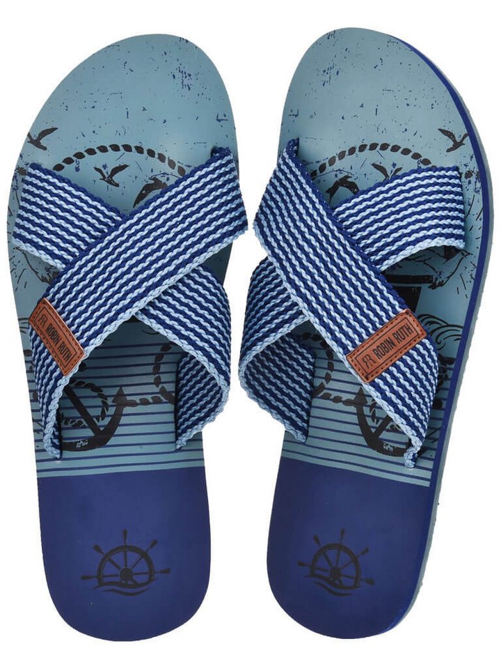 Robin Ruth Zehentrenner Herren Flip Flops Sandalen mit flacher Sohle in verschiedenen Designs von Robin Ruth