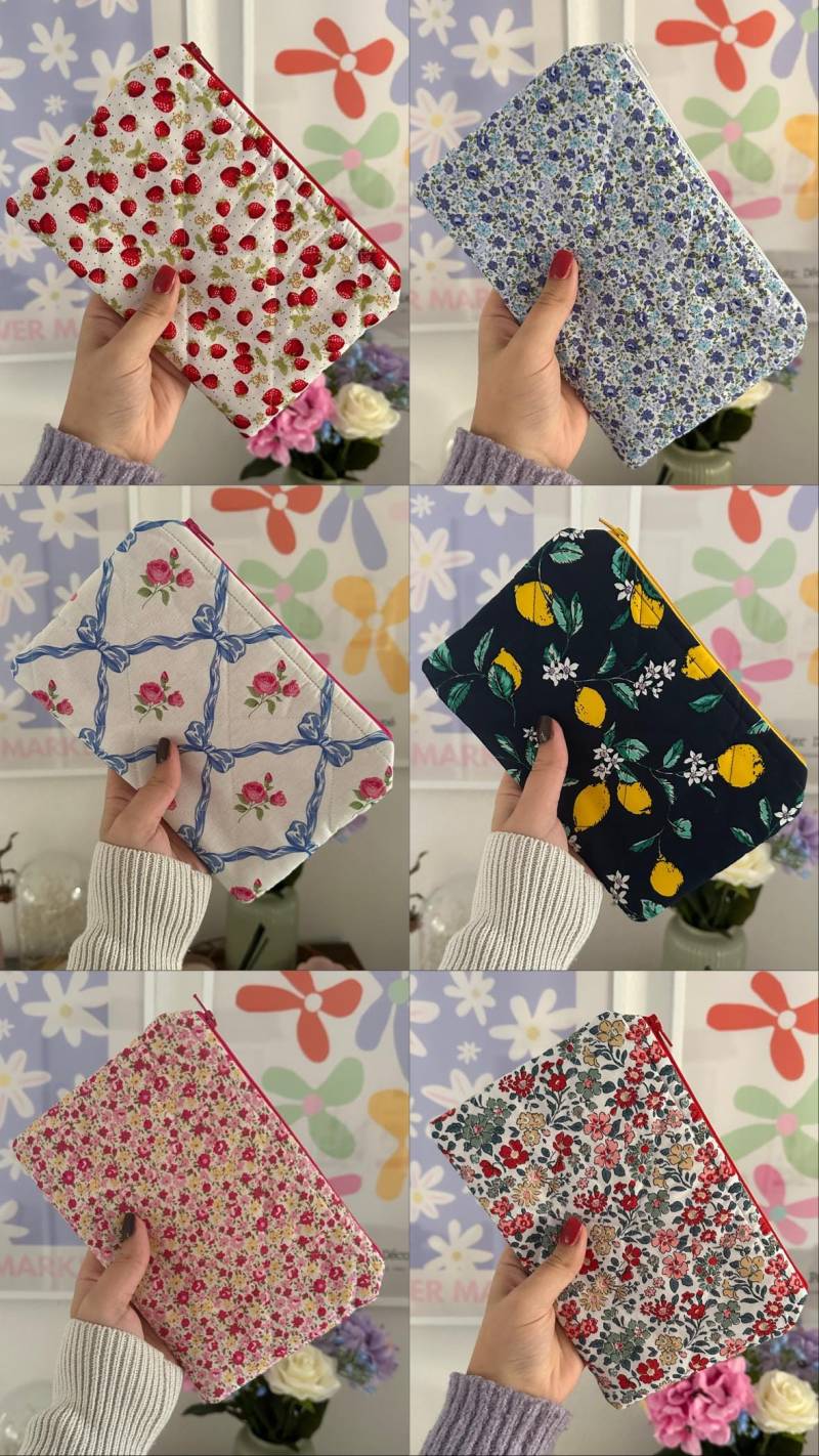 Handgefertigte Gepolsterte Make-Up-Taschen von RobinCatharina