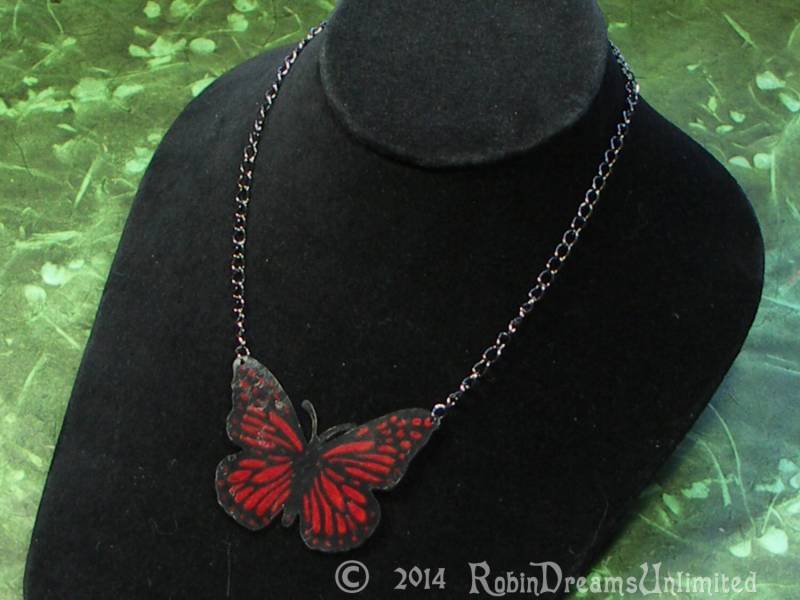 Auf Dink Dunklen Monarchfalter Einstellbare Rotguss Halskette von RobinDreamsUnlimited
