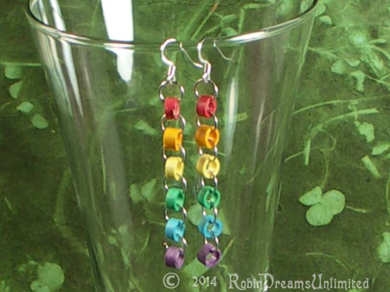 Feder Regenbogen Ring Ohrringe von RobinDreamsUnlimited