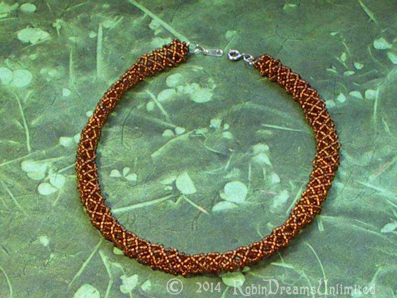 Rohr Beadweave Netzkette Bronze von RobinDreamsUnlimited