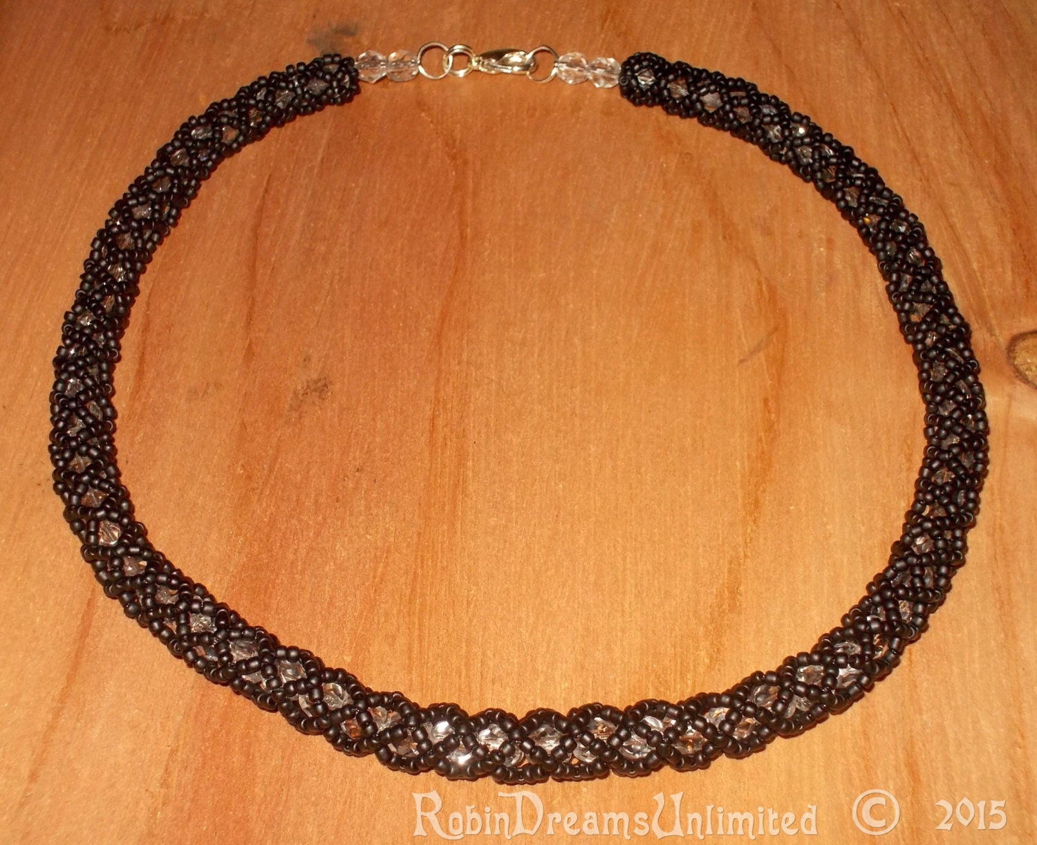 Schwarz Und Kristall Rohr Perlenkette Schwarz Und Kristall Rohr Perlenkette von RobinDreamsUnlimited