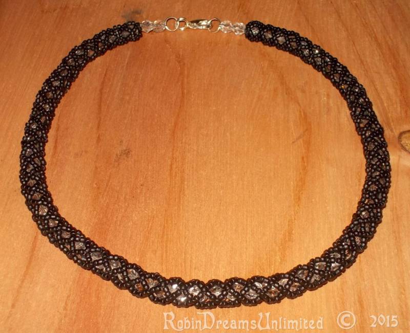 Schwarz Und Kristall Rohr Perlenkette Schwarz Und Kristall Rohr Perlenkette von RobinDreamsUnlimited