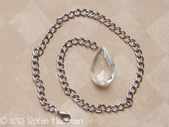Verstellbare Kette Halsband B Back-Drop Kristallhalskette von RobinDreamsUnlimited