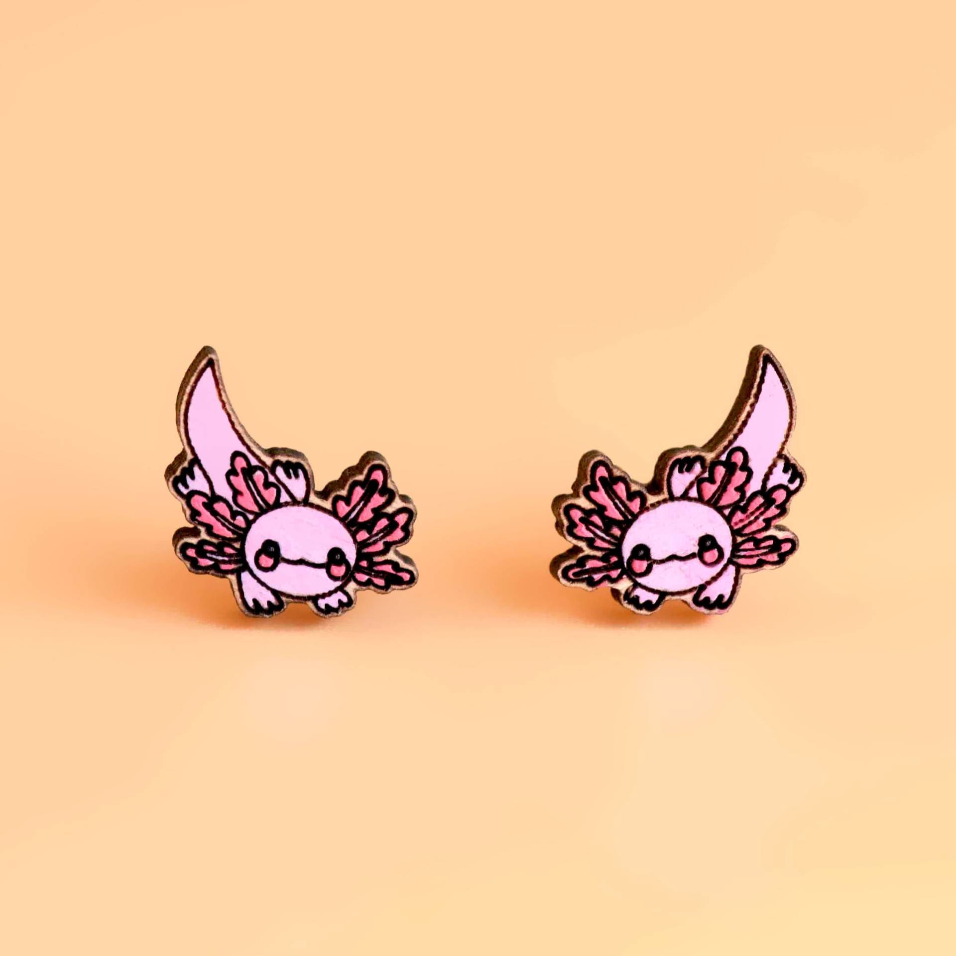 Handbemalte Niedliche Axolotl Ohrringe Holzohrstecker Geschenk Von Robinvalley Studio Handbemalte Niedliche Axolotl Ohrringe Holzohrstecker Geschenk Von Robinvalley Studio von RobinValleyUK