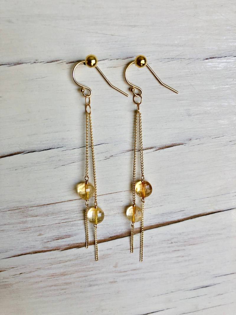 Citrin Ohrringe Gold Filled November Geburtsstein Schmuck von RobinWoodard