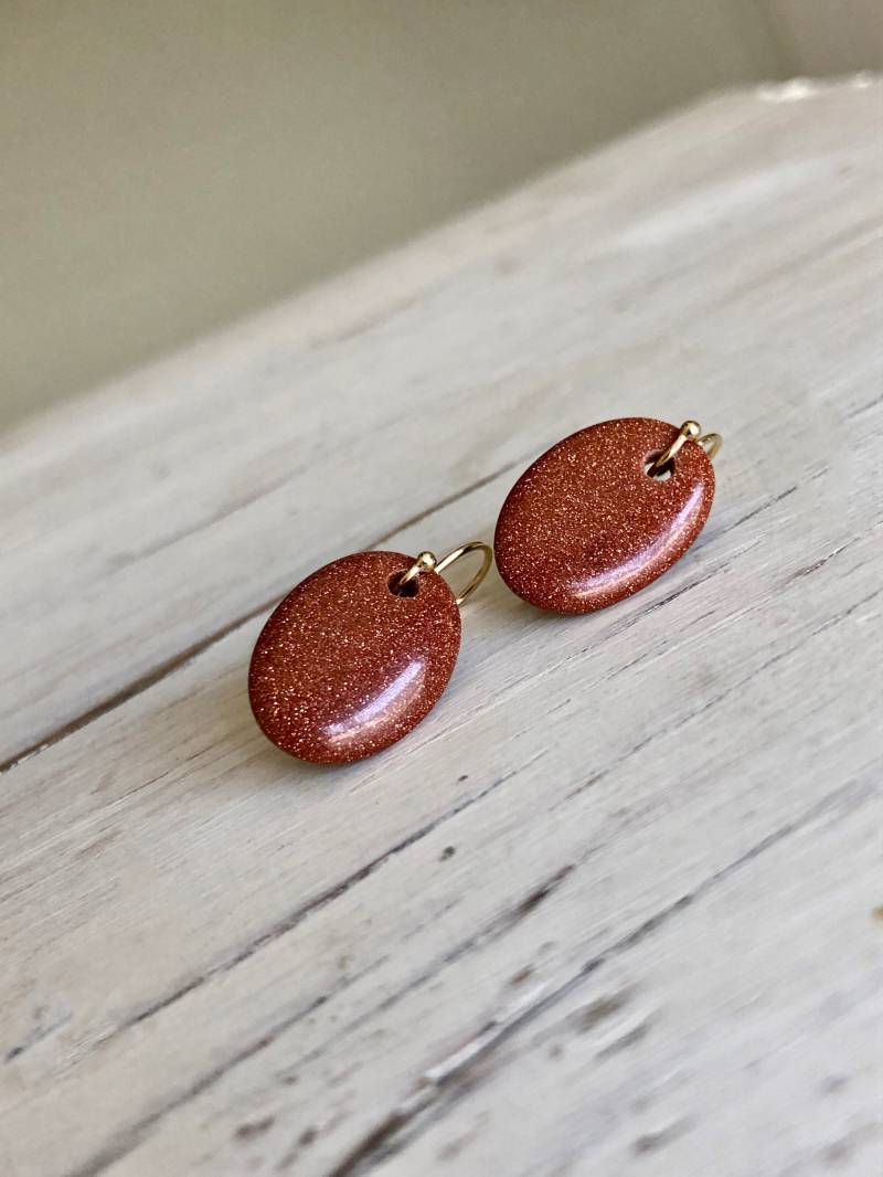 Goldstone Scheiben Ohrringe 14K Gold Filled Schmuck von RobinWoodard