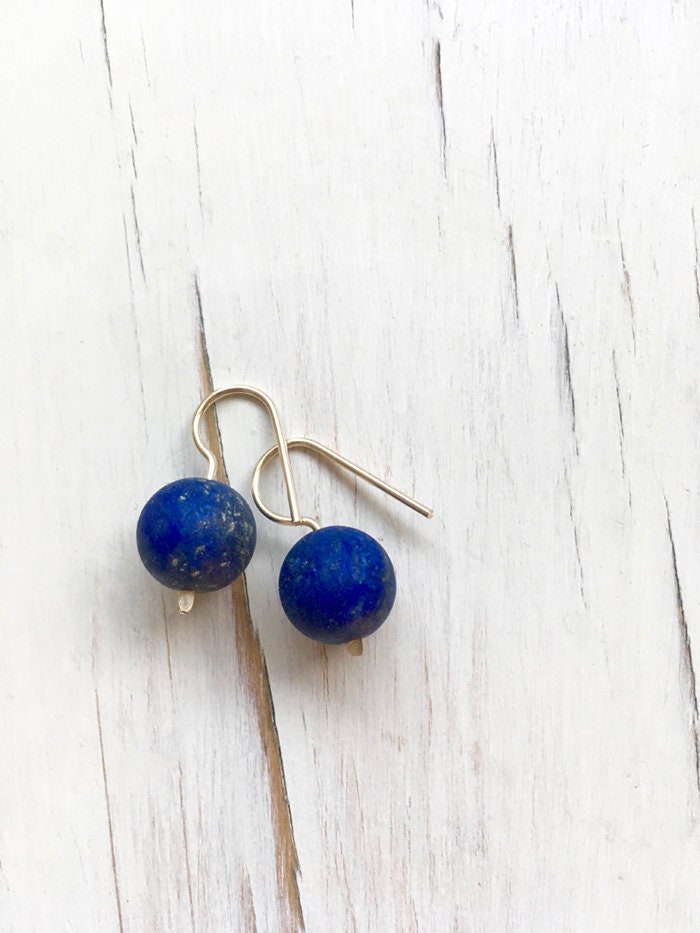 Lapis Ohrringe 14K Gold Filled Edelstein Schmuck von RobinWoodard