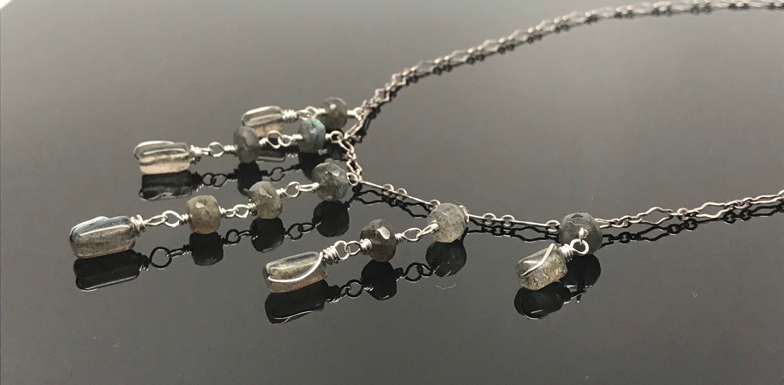 Labradorit Sterling Silber Halskette, Natürliche Energie, Heilkristalle, Magie, Schutz von RobinsNestJewelryUS