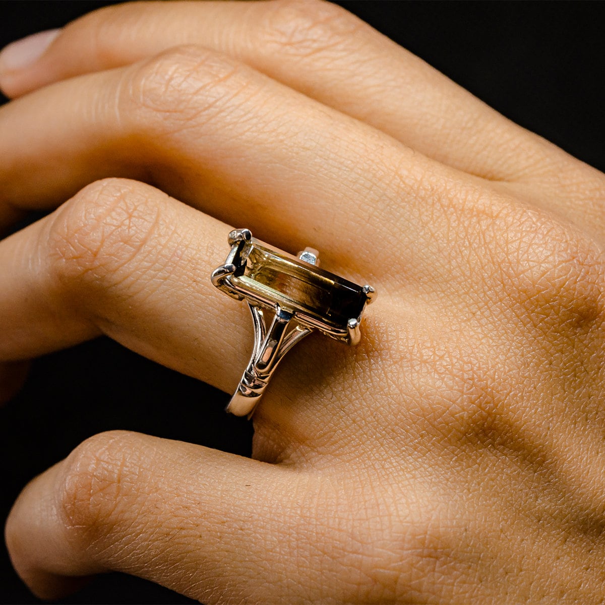 Eleganter Bicolor Quarz Ring, Rauchtopas Silber Einzigartiger Rauchquarz Schmuck, Idealer Geschenkring Für Jeden Besonderen Tag Eleganter Bicolor Quarz Ring, Rauchtopas Silber Einzigartiger Rauchquarz Schmuck, Idealer Geschenkring Für Jeden Besonderen Tag von RoblesJoyeros